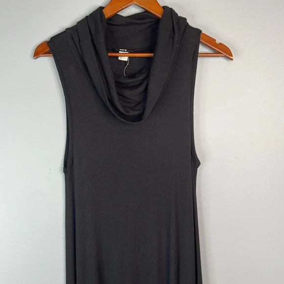 BDG Urban Outfitters Ribbed Cowl Neck Dress Black Asymmetrical Monochrome S - Picture 3 of 11